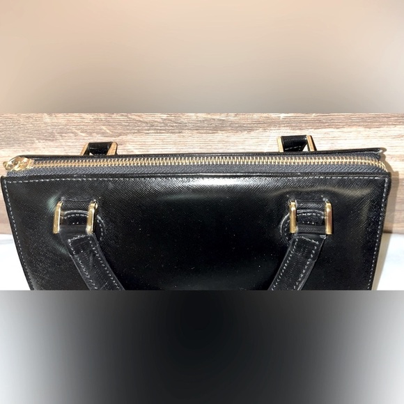 Gianni Versace Sunburst Authentic Black Leather Top Handle Bag Like New - Picture 5 of 15